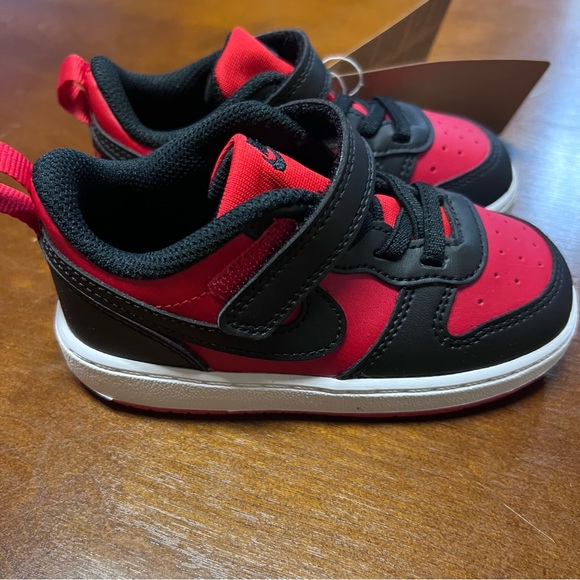 Nike Court Borough Low Recraft  8C university Red Black unisex New In Box Toddle - Picture 8 of 14